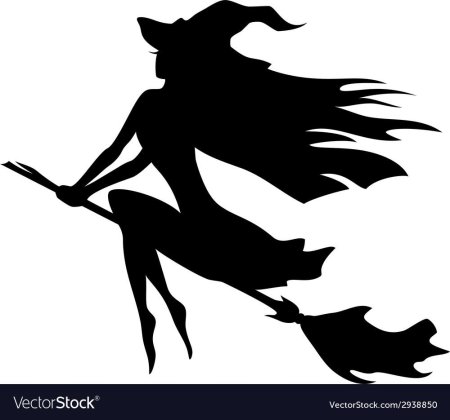 Силуэт ведьмы на метле