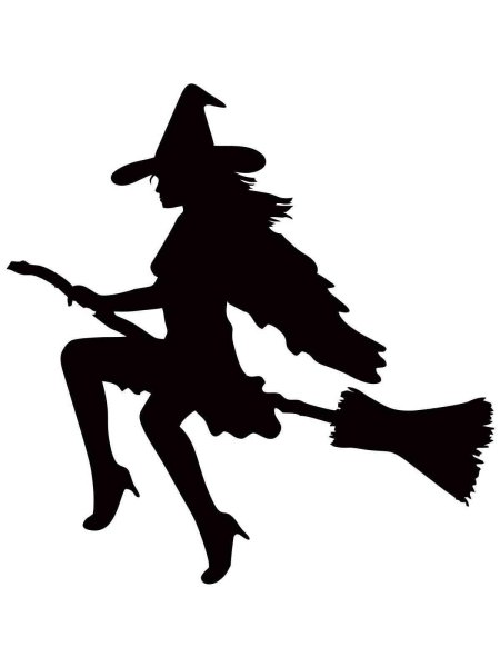 Наклейка ведьма на метле