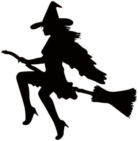 Наклейка ведьма на метле