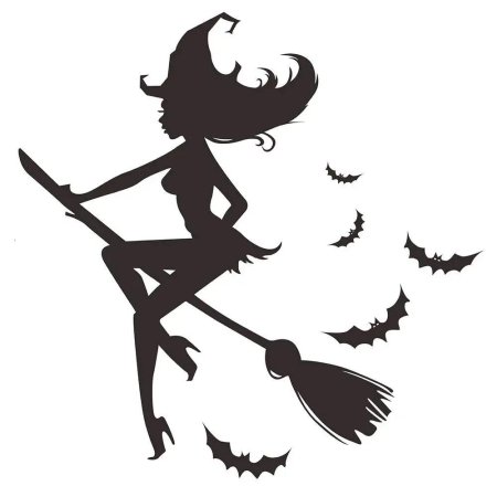Наклейка ведьма на метле