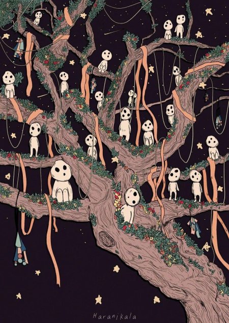 Принцесса Мононоке Лесные духи Кодама