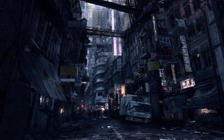 Найт Сити Cyberpunk переулок
