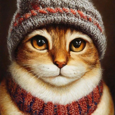 Кот в шапке рисунок