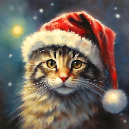 Котик в шапочке