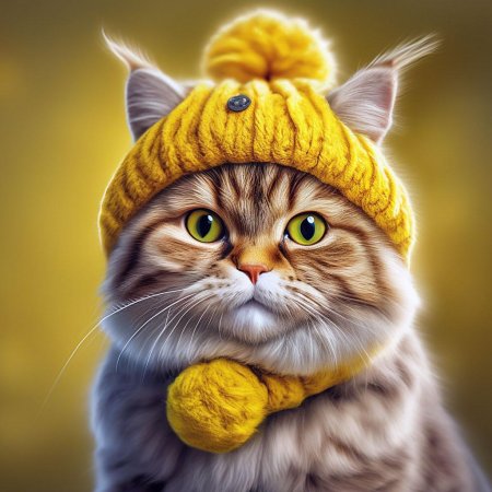 Кот в шапочке