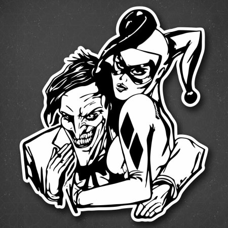 Наклейка на авто Джокер и Харли