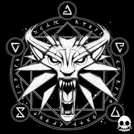 Медальон волка Ведьмак 3 тату