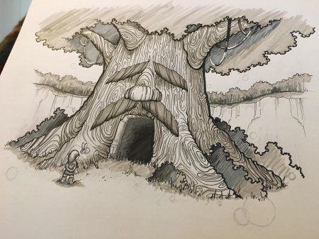 Дерево с дуплом аниме