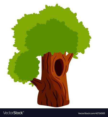 Дерево с дуплом вектор