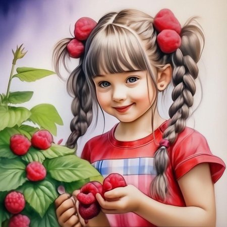 Маленькая девочка с косичками