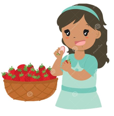 Девочка ест мультяшный