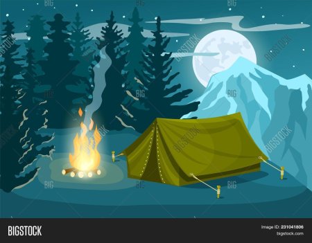 Палатка в зимнем лесу