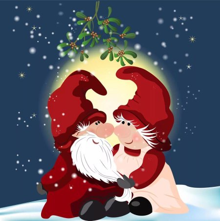 Омела Рождественская поцелуй