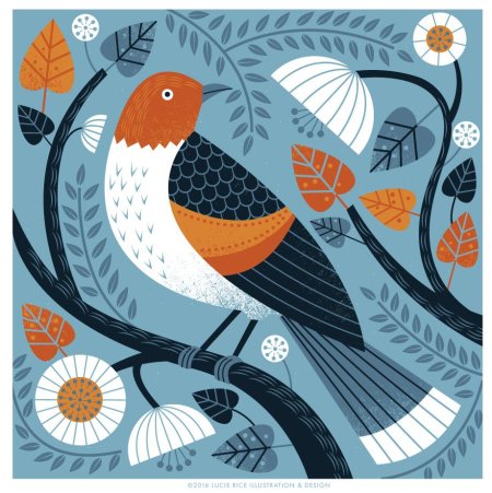 Птицы Графика цветная