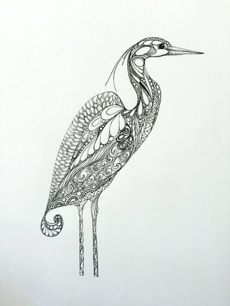 Цапля стилизация