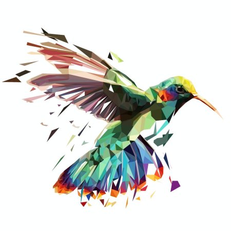 Полигональная птица Колибри