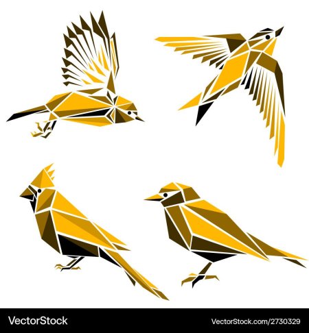 Птица из геометрических фигур