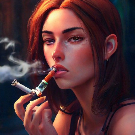 Девушка курит бонг