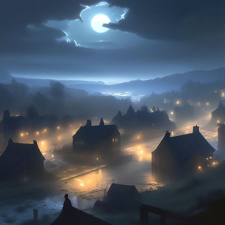 Деревня ночь