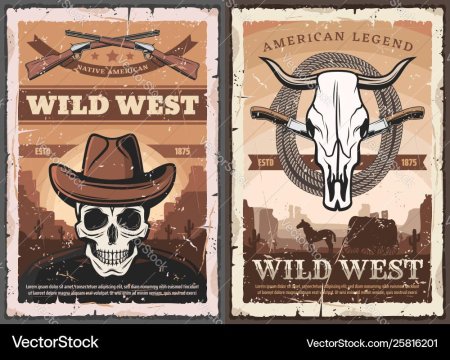 Этикетки в стиле дикий Запад