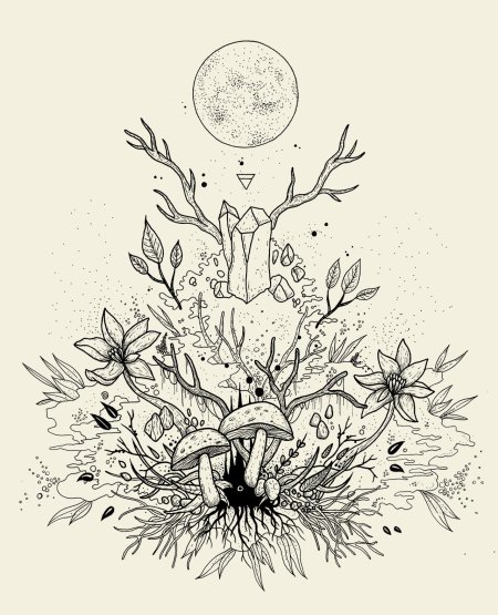 Ведьма тату эскиз