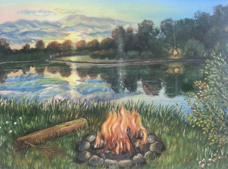 Пейзаж с костром
