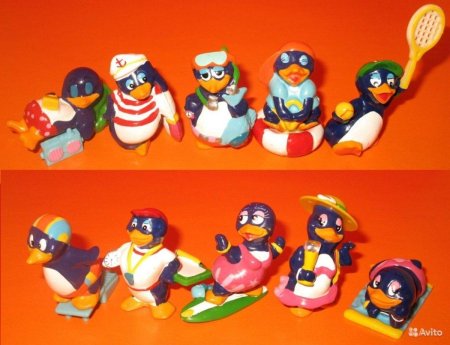 Коллекция Киндер сюрпризов пингвинчики
