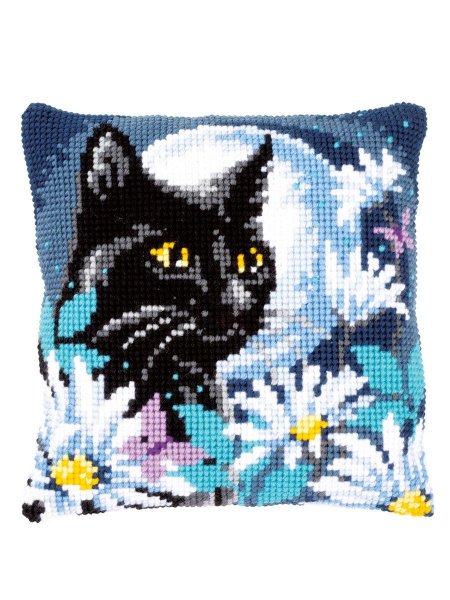 Вышивка крестом подушки кошки