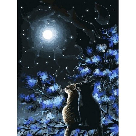 Вышивка лунная ночь
