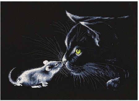 Вышивка крестом на черной канве