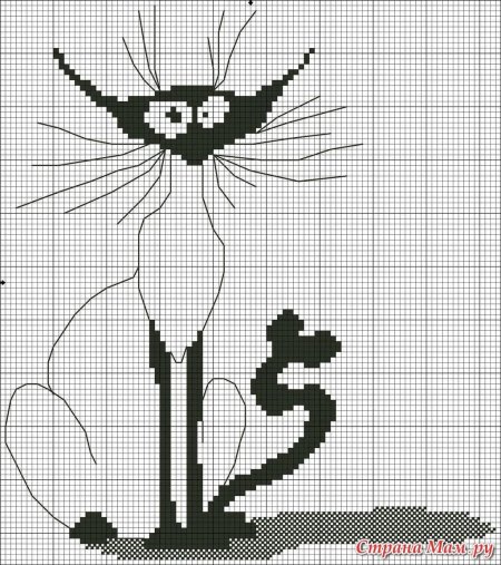 Монохромная вышивка крестом