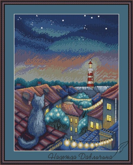 Маяк вышивка крестом