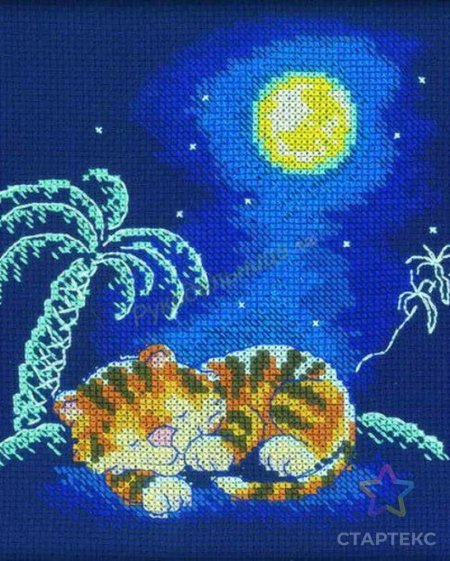 Вышивка на голубой канве