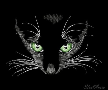Дизайн машинной вышивки кошка