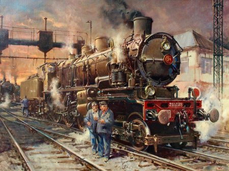Художник Terence Cuneo паровозы