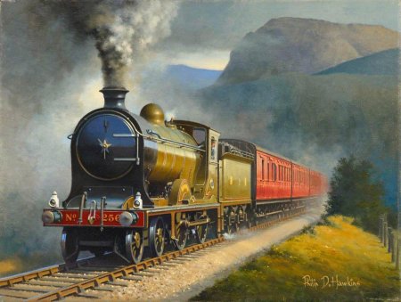 Художник Алан Фирнли паровозы