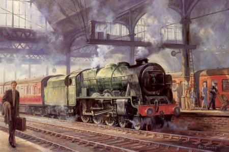 Художник Алан Фирнли паровозы