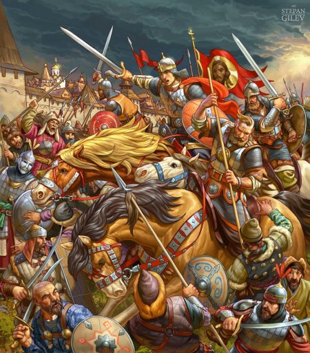 Древняя Русь.богатыри.художник Степан Гилев
