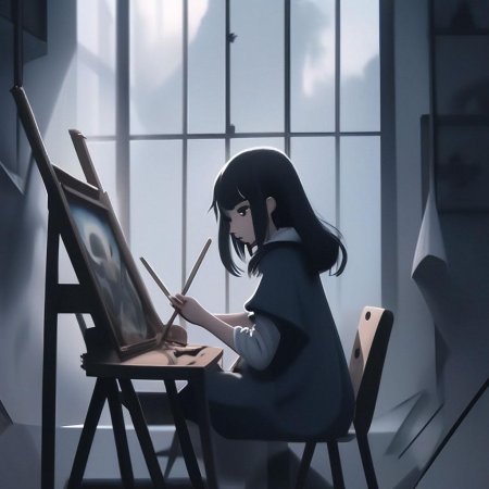 Художник рисует картину