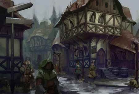 ДНД таверна арт в городе