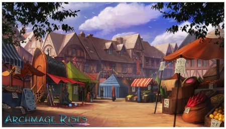 Торговый рынок средневековья арт