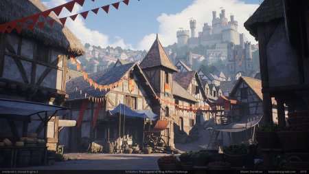 Средневековый город арт