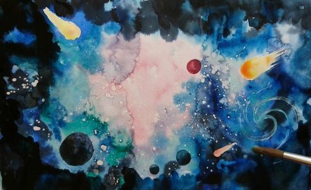 Космос акварелью