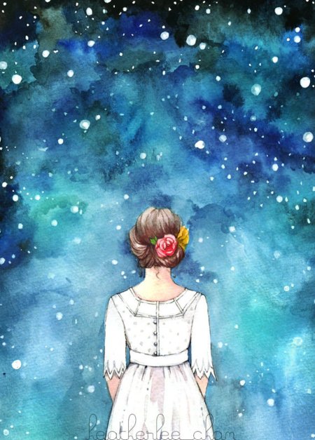 Звезды акварель