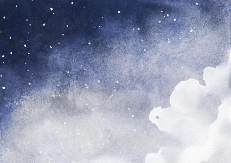 Ночное небо акварелью