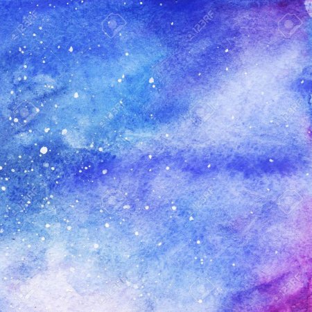 Голубая акварель космос