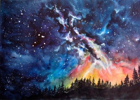 Космос акварелью