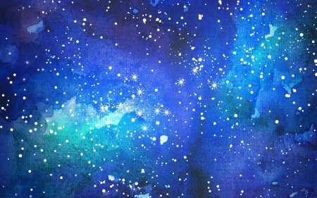Ночное небо акварелью