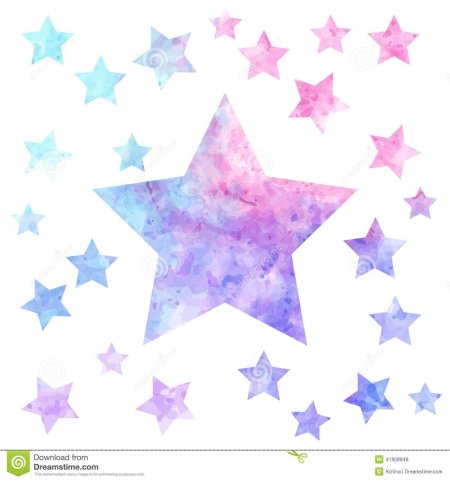 Акварельные звездочки