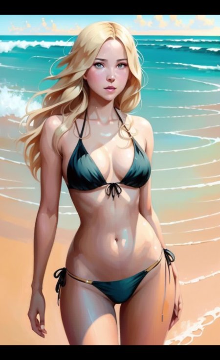 Красивые девушки на пляже в купальниках